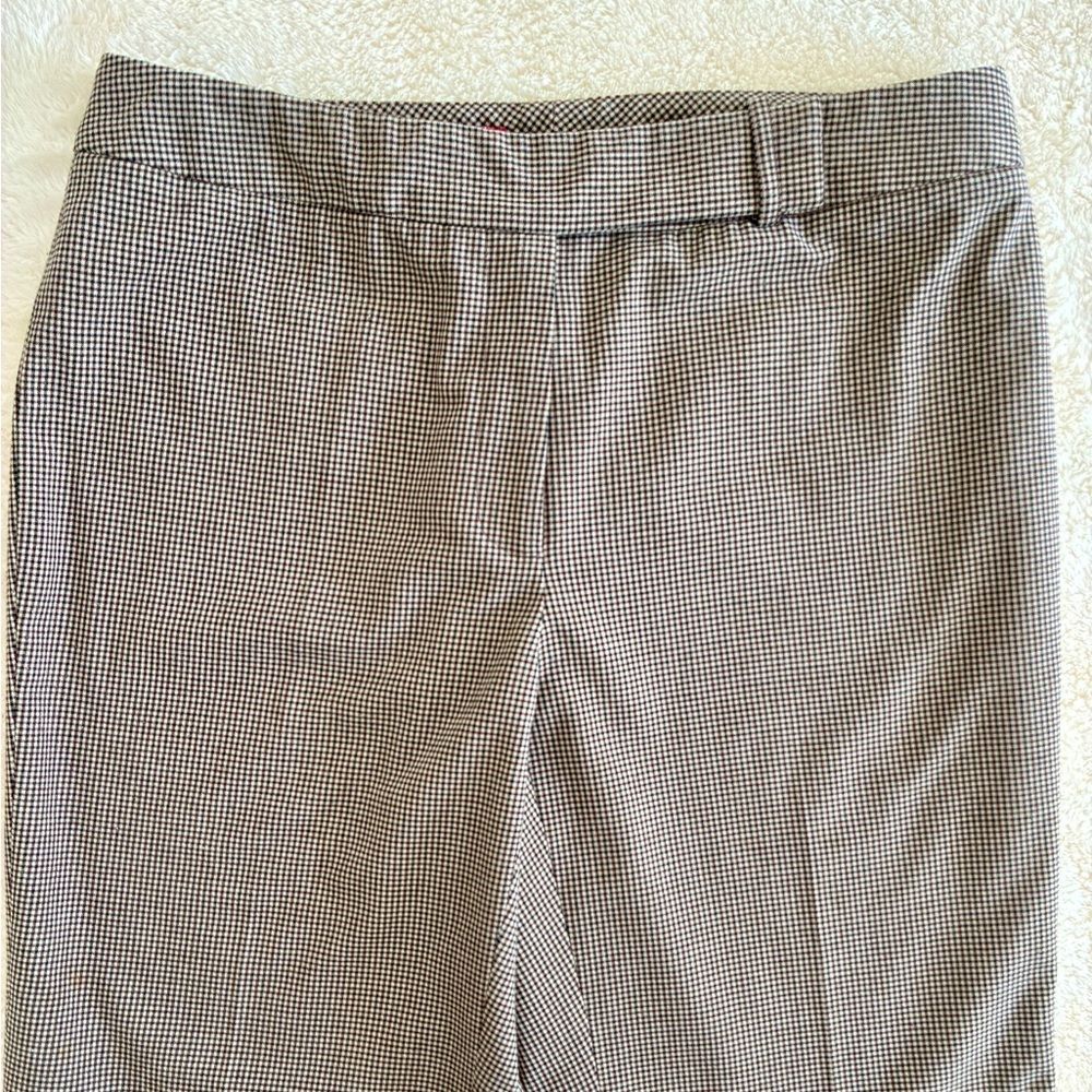 Anne Klein Dress Pants Women’s 8P Brown Mini Houndstooth Trousers